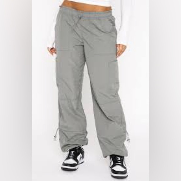white fox Pants - 100% cotton White Fox Boutique Light Gray Women's wide leg 092